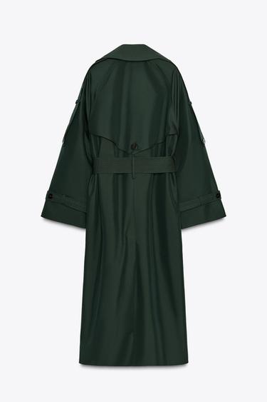 TRENCH OVERSIZE WATER REPELLENT ZW COLLECTION - Flaschengrün von Zara