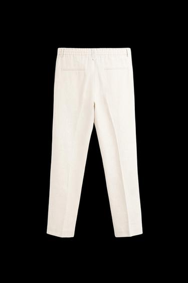 LINEN TROUSERS - Sand by Zara