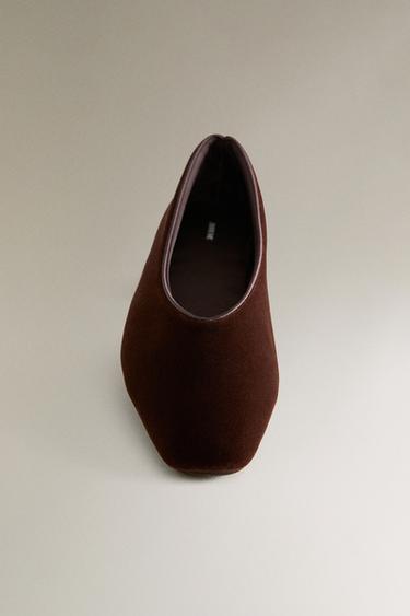 BALLERINES VELOURS - Marron de Zara - Image 4