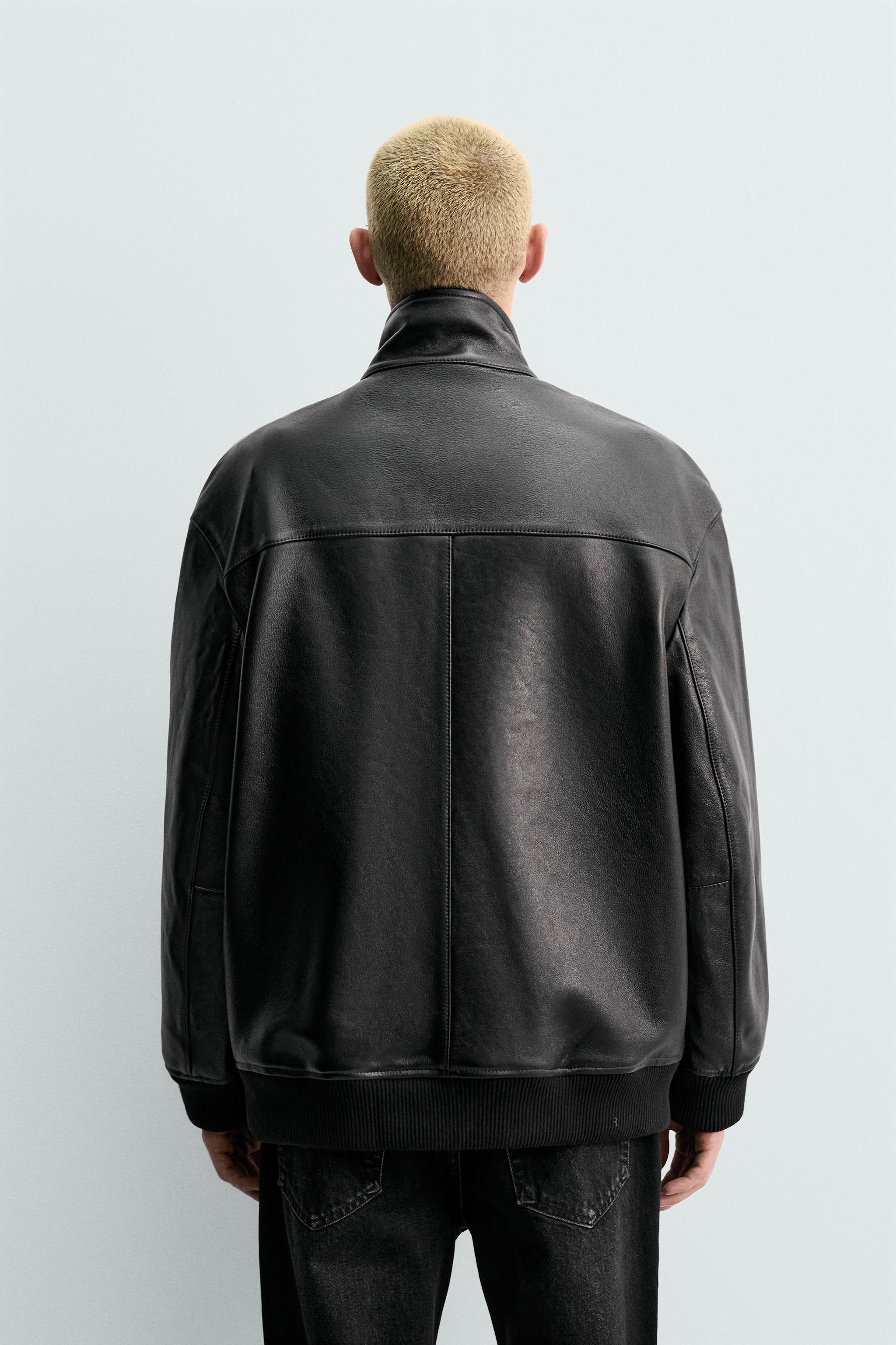 ORIGINS RELAXED FIT NAPPA LEATHER JACKET - Black | ZARA United States