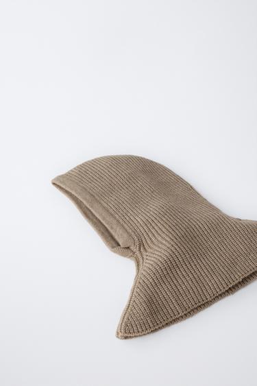 BALACLAVA EN MAILLE - Marron clair de Zara - Image 1