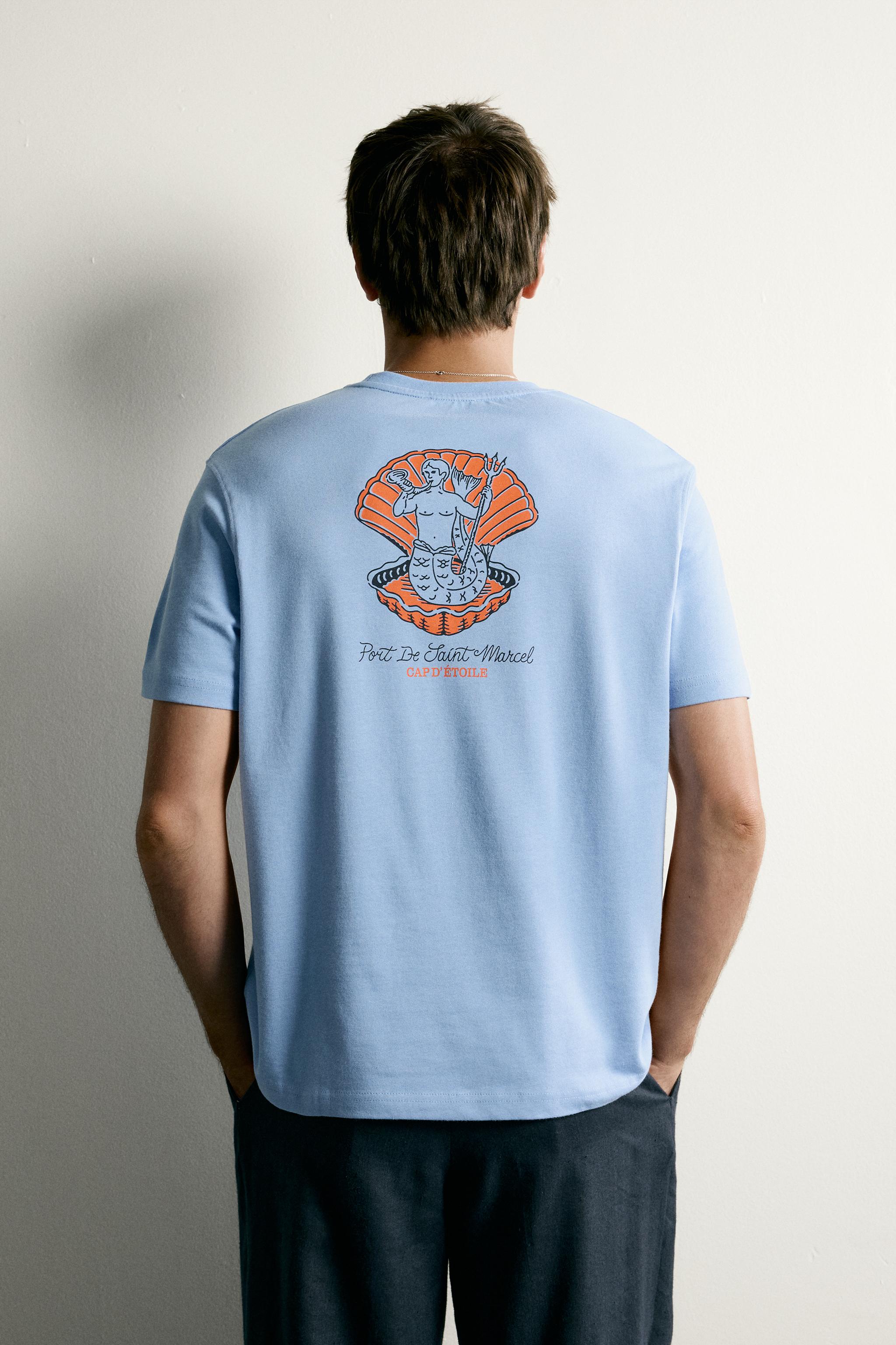 Мужские футболки Zara COMBINATION RELAXED FIT T-SHIRT — фото 3