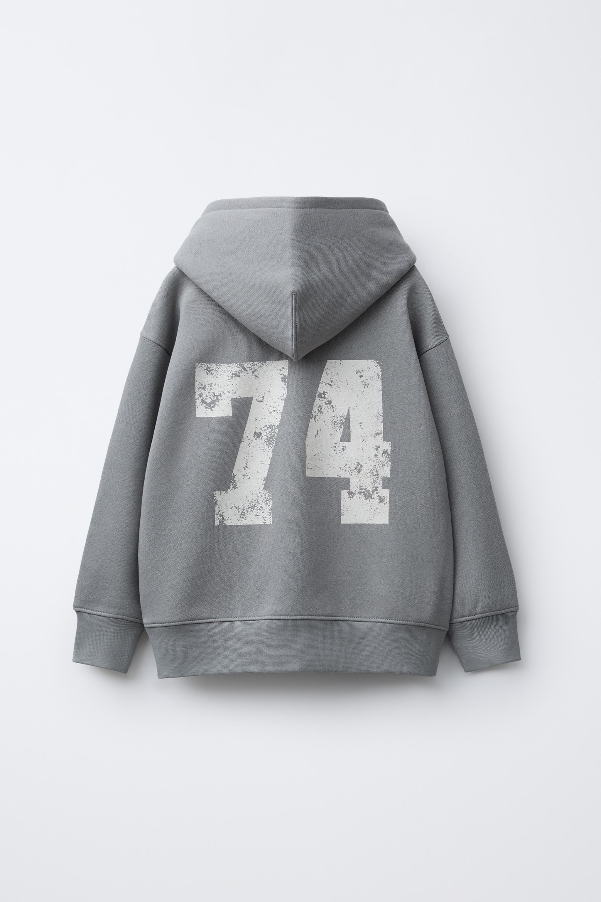VARSITY TAG JOGGING SWEATSHIRT - Gray / Tan | ZARA United States