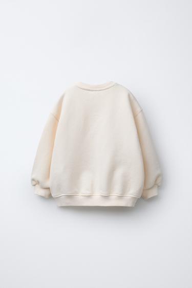 BEAR PRINT SWEATSHIRT - Ecru by Zara - Image 1