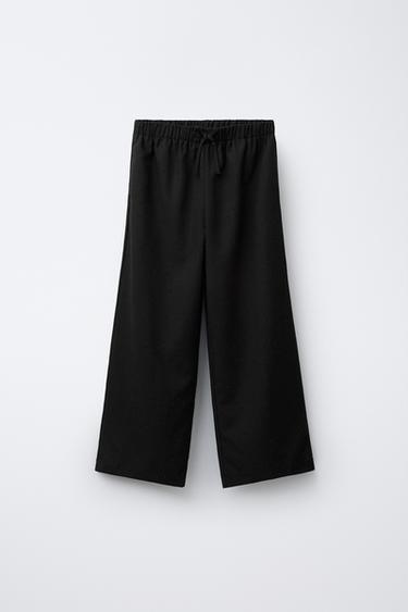 WIDE-LEG RHINESTONE TROUSERS - Black by Zara - Image 0