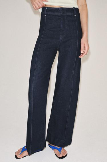 ZW COLLECTION WIDE-LEG HIGH-WAIST JEANS - Blue by Zara