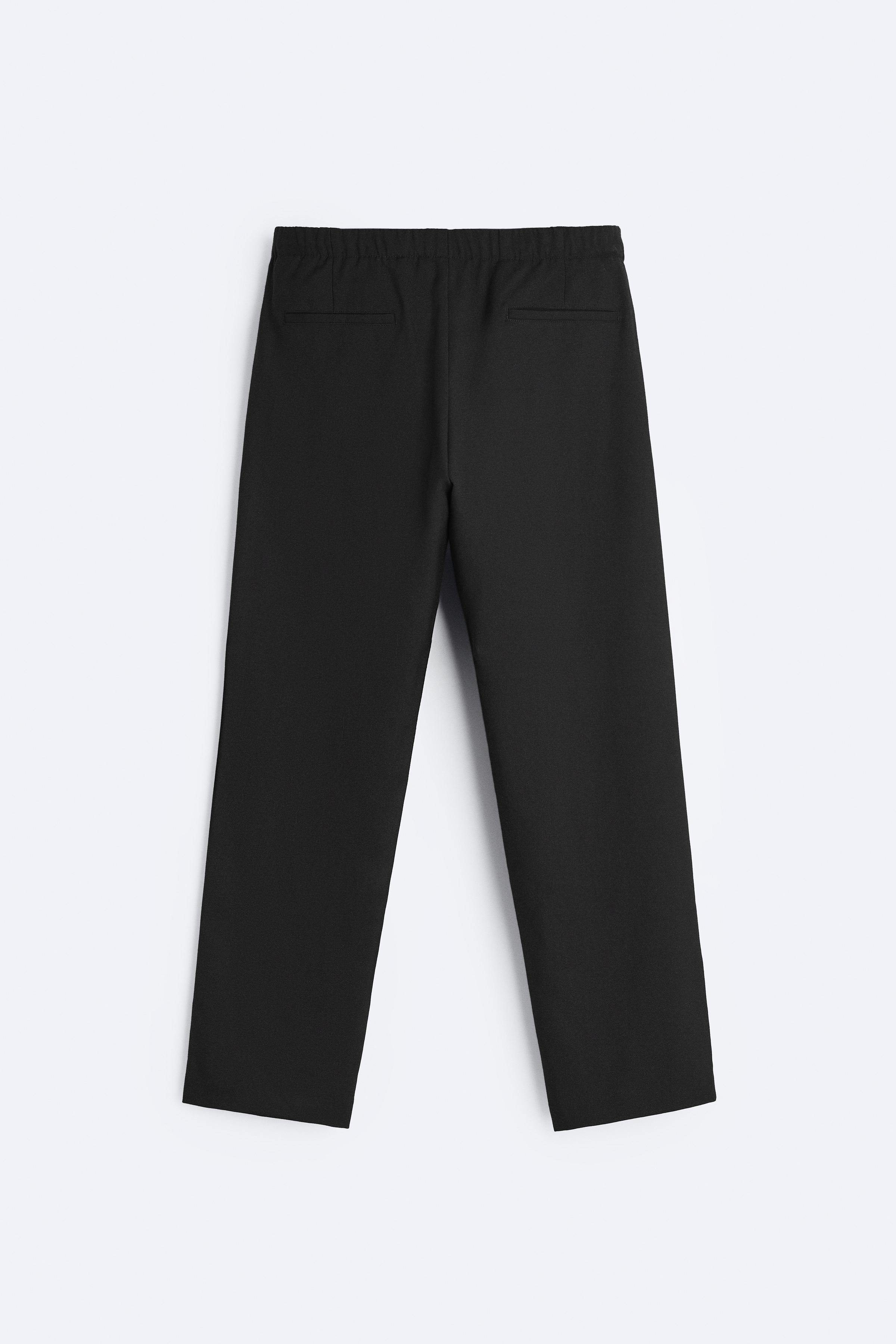 Zara black pleated on sale trousers