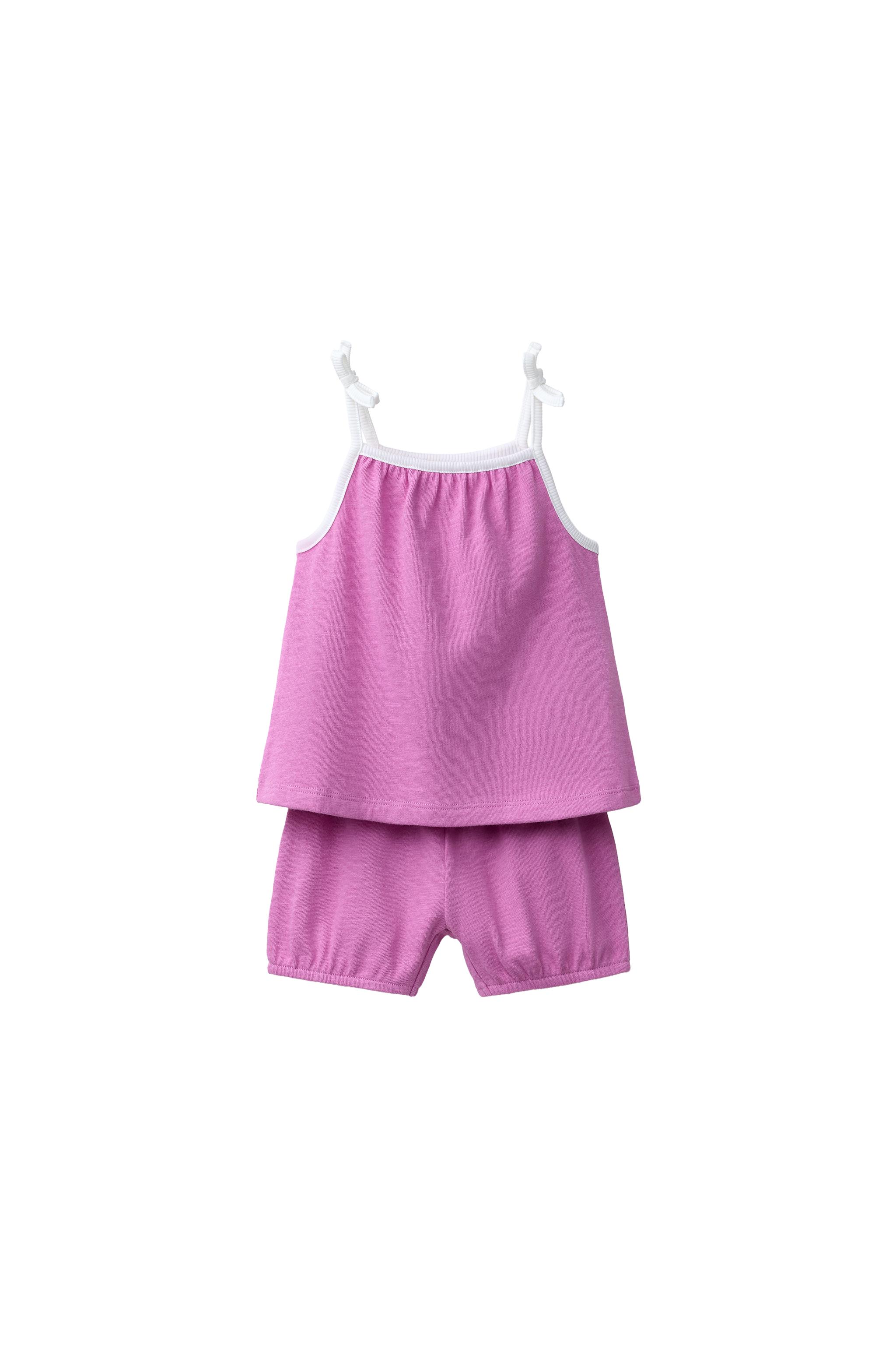 PLAIN T-SHIRT AND BLOOMER SET — Light mauve (alternate view)
