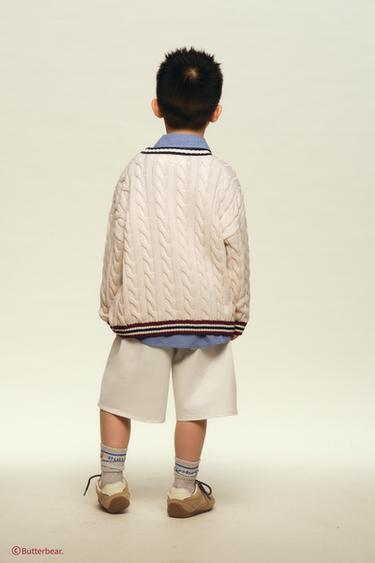 BUTTERBEAR © EMBROIDERED CABLE-KNIT CARDIGAN - Ecru by Zara - Image 6