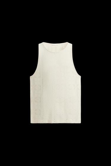OPENWORK TANK TOP - Oyster-white by Zara - Image 0