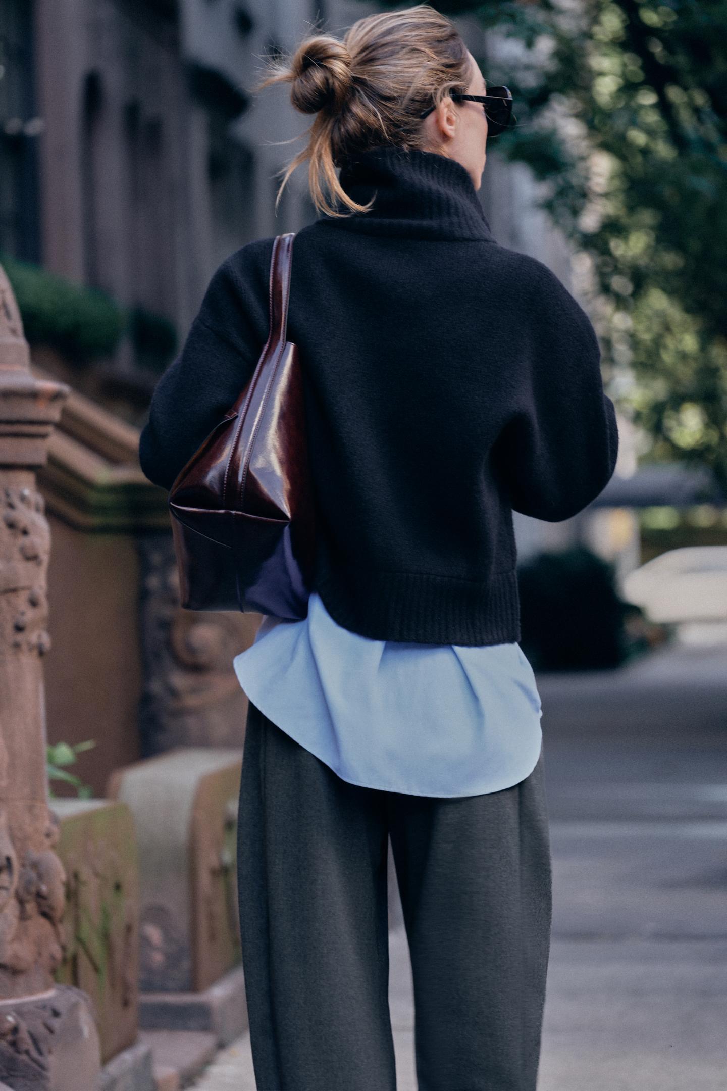 Женский кардиган Zara High Neck, цвет: Тёмно-синий — фото 6