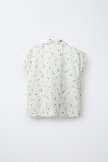 AGES 6-14/ SEERSUCKER FLORAL SHIRT AND BERMUDA PYJAMAS - Ecru by Zara - Image 2
