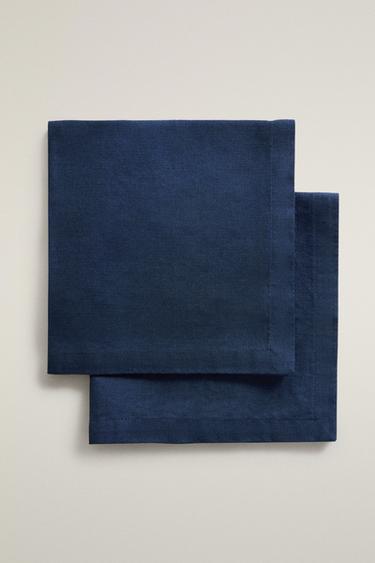 FADED LINEN NAPKIN PACK - Blue by Zara