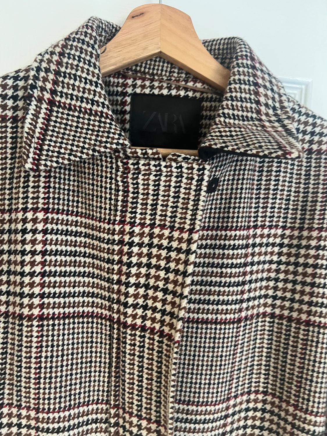 CHECKED WOOL BLEND BOMBER JACKET - ZW COLLECTION - Image 6