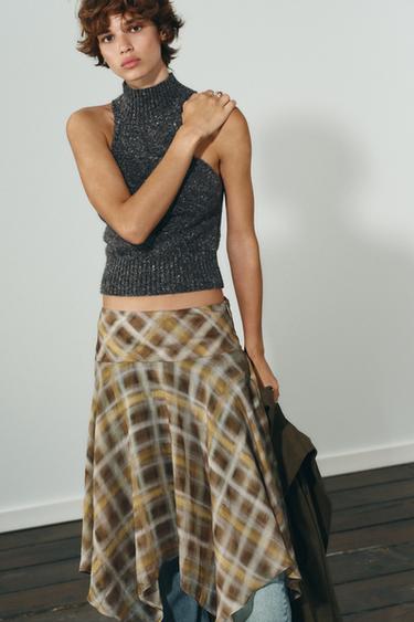 HALTER TOP WITH WOOL - Anthracite grey by Zara