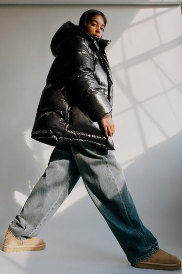 WATER-REPELLENT FEATHER DOWN PUFFER JACKET - Black by Zara