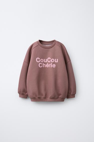 SWEAT IMPRIMÉ INSCRIPTION - Violet foncé de Zara