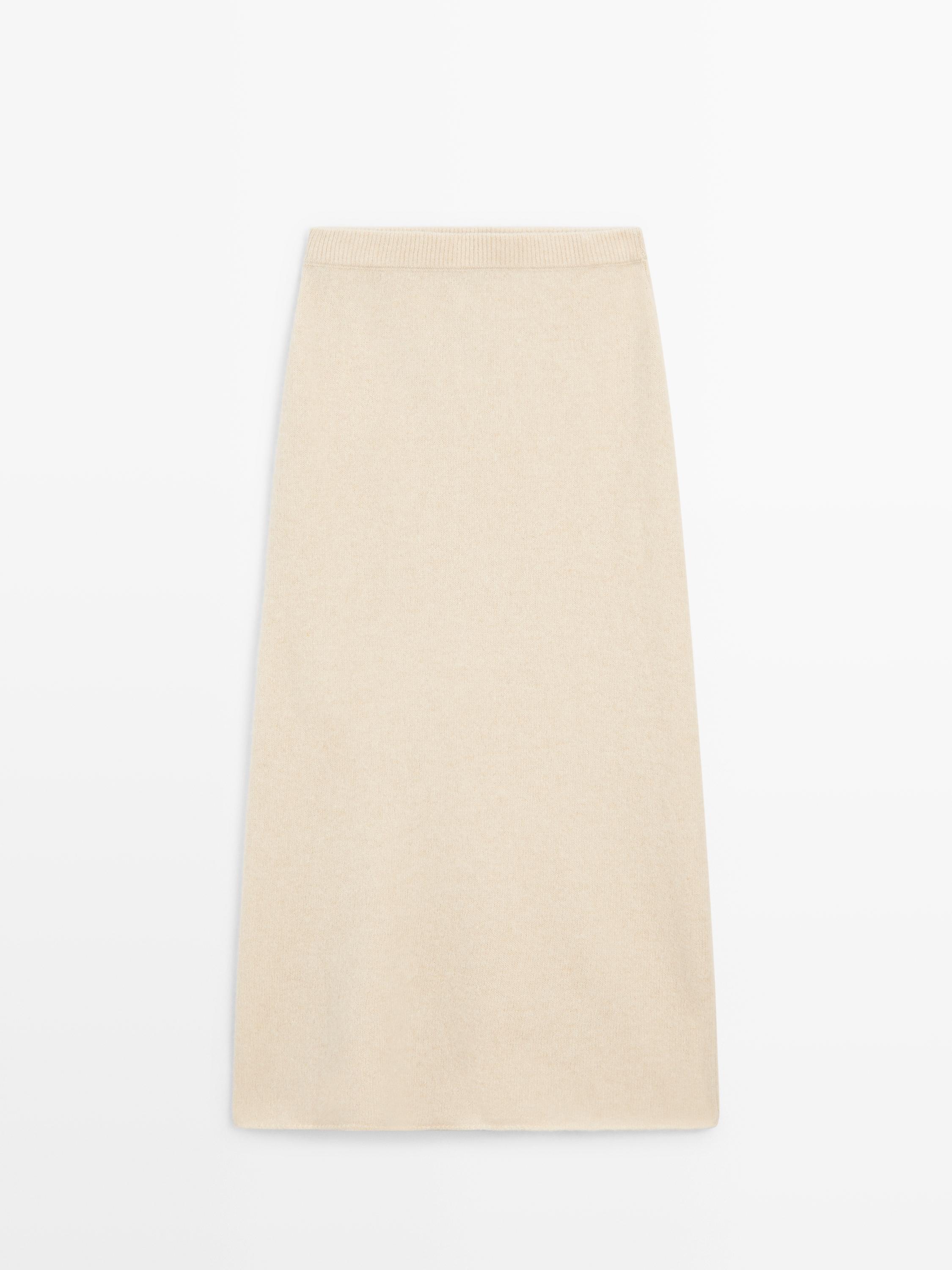 Knit alpaca and wool midi skirt