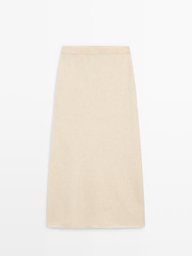 Zara Knit alpaca and wool midi skirt - Yellow