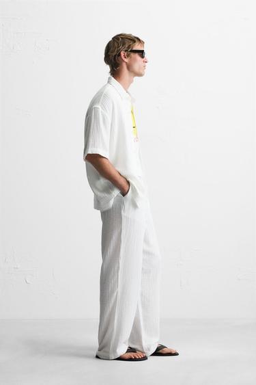 CREASED-EFFECT SHIRT - White by Zara - Image 3
