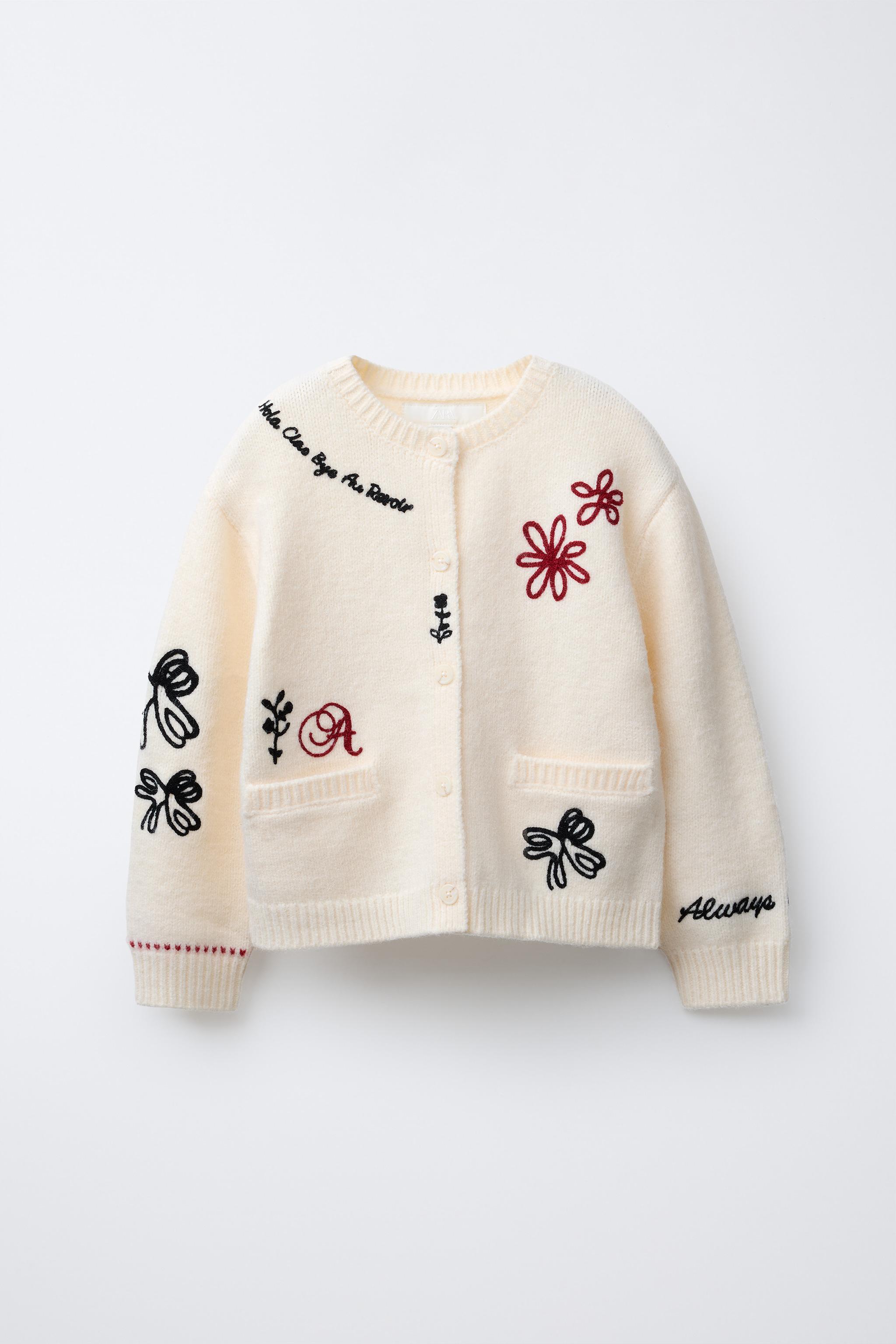 EMBROIDERED KNIT CARDIGAN