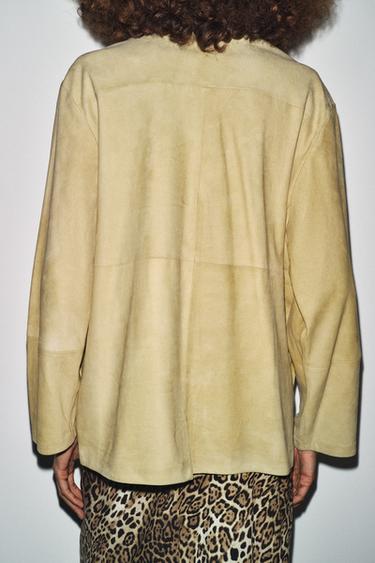 LIMITED EDITION SUEDE LEATHER POCKET SHIRT - Yellow by Zara - Image 4