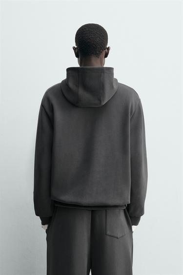 SWEAT DÉLAVÉ SOFT À CAPUCHE - Bleu / Gris de Zara - Image 2