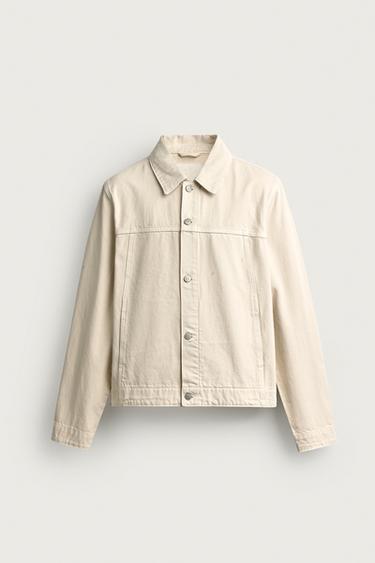 Zara 基本款牛仔外套 - 磨白色