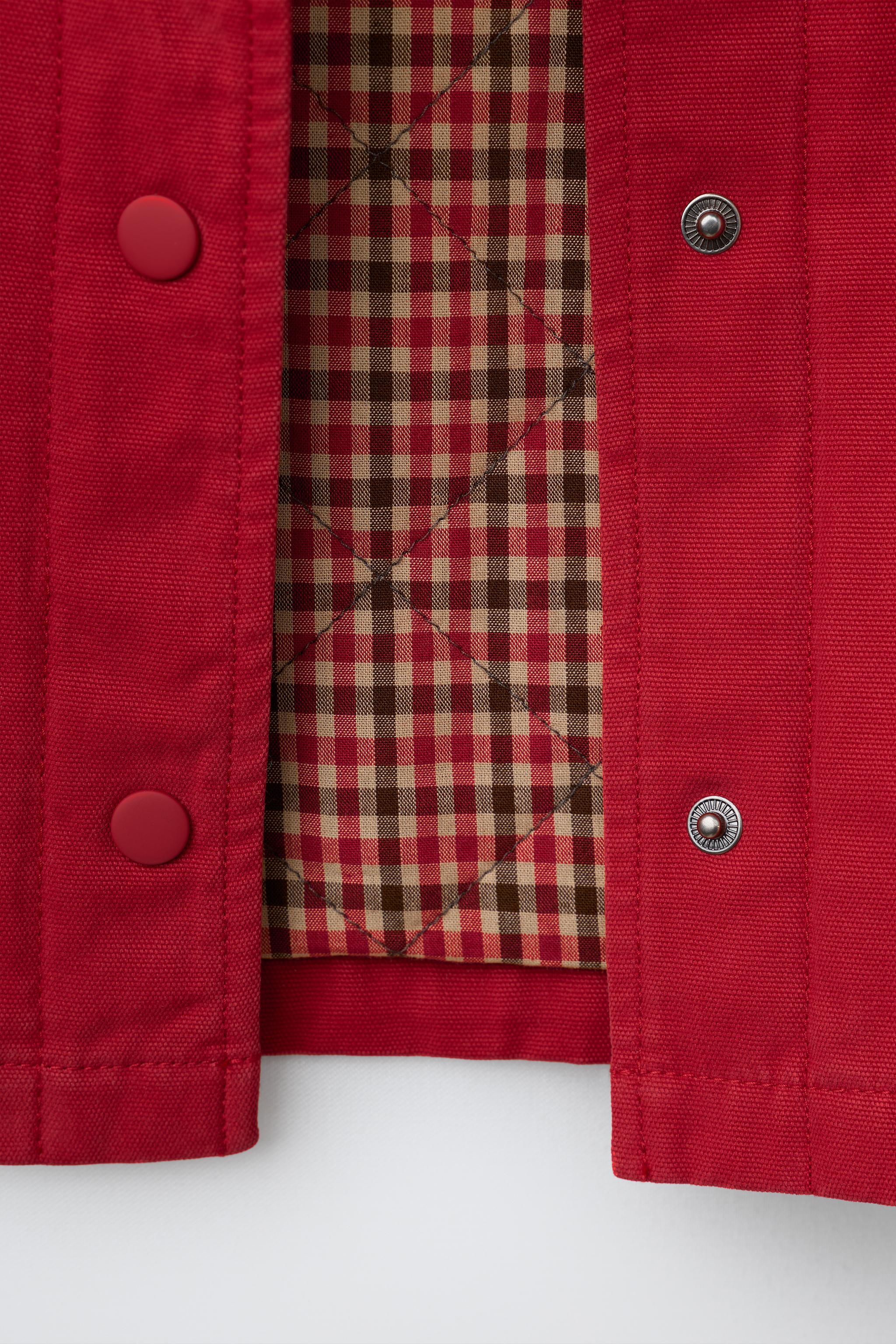 CANVAS JACKET WITH CONTRASTING COLLAR