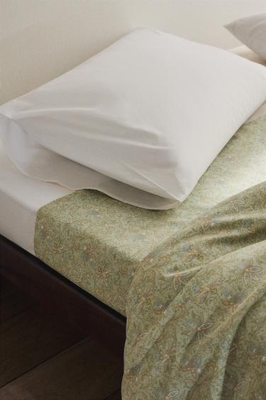 PAISLEY SATEEN FLAT SHEET - Green by Zara - Image 4