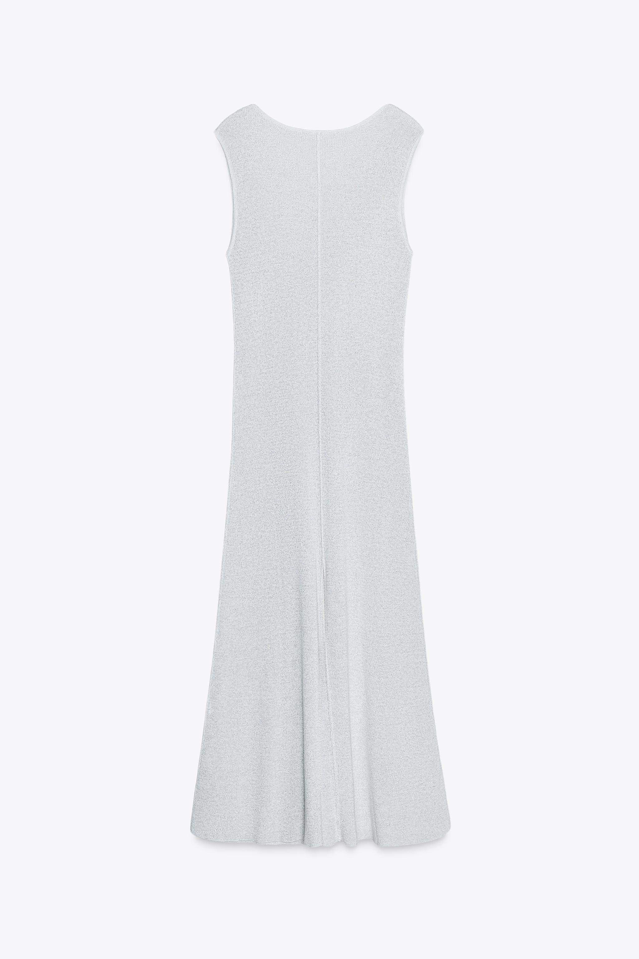 METALLIC LONG DRESS - Silver | ZARA United States