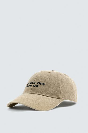 Zara CONTRAST EMBROIDERY CAP - Beige