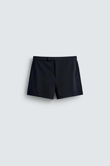 RETRO PIQUÉ SHORTS - Navy blue by Zara