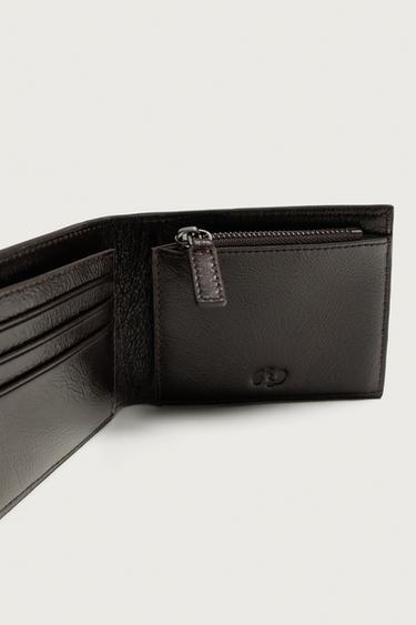 PORTEFEUILLE EN CUIR - Marron de Zara - Image 3