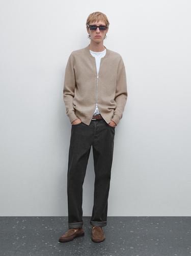 Zara Bomber-style knit cardigan - Black gold - Image 0