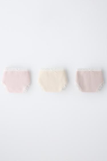 6-14 YEARS / THREE-PACK OF LACE BRIEFS - Pink by Zara - Image 4