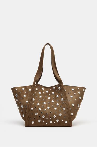 CITYBAG TACHAS - Marrón de Zara