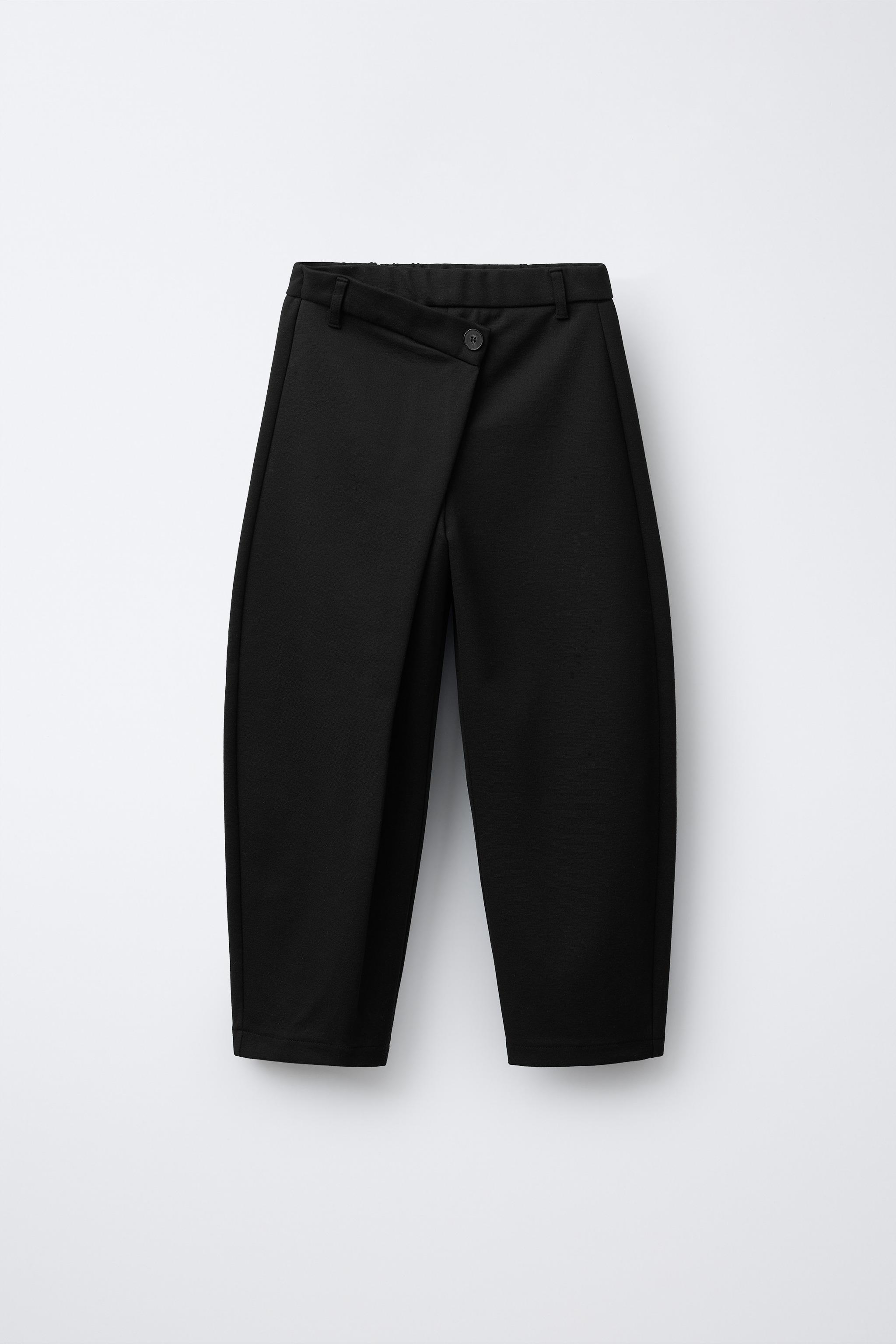 our hour 変形slacks BARREL CROSSOVER PANTS - Black | ZARA United States