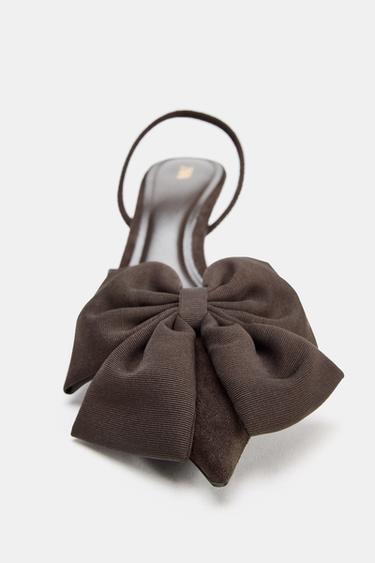HEELED SHOES WITH BOW DETAIL - Brown by Zara