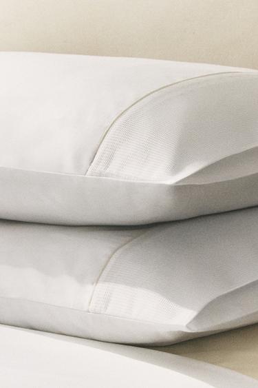 PILLOWCASE WITH PIQUÉ PIPING - White by Zara - Image 6