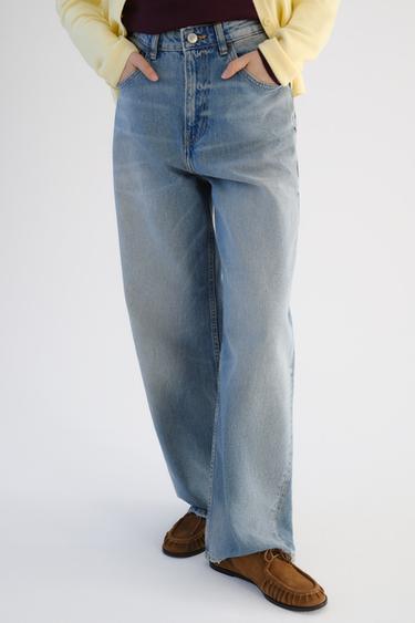 TRF HIGH-RISE WIDE-LEG デニムパンツライトブルーZaraのTRF HIGH-RISE WIDE-LEG デニムパンツ - ライトブルー 