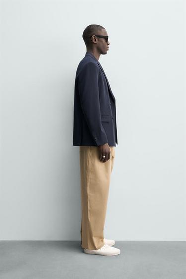 COMFORT DOUBLE-BREASTED BLAZER - Navy blue by Zara - Image 3