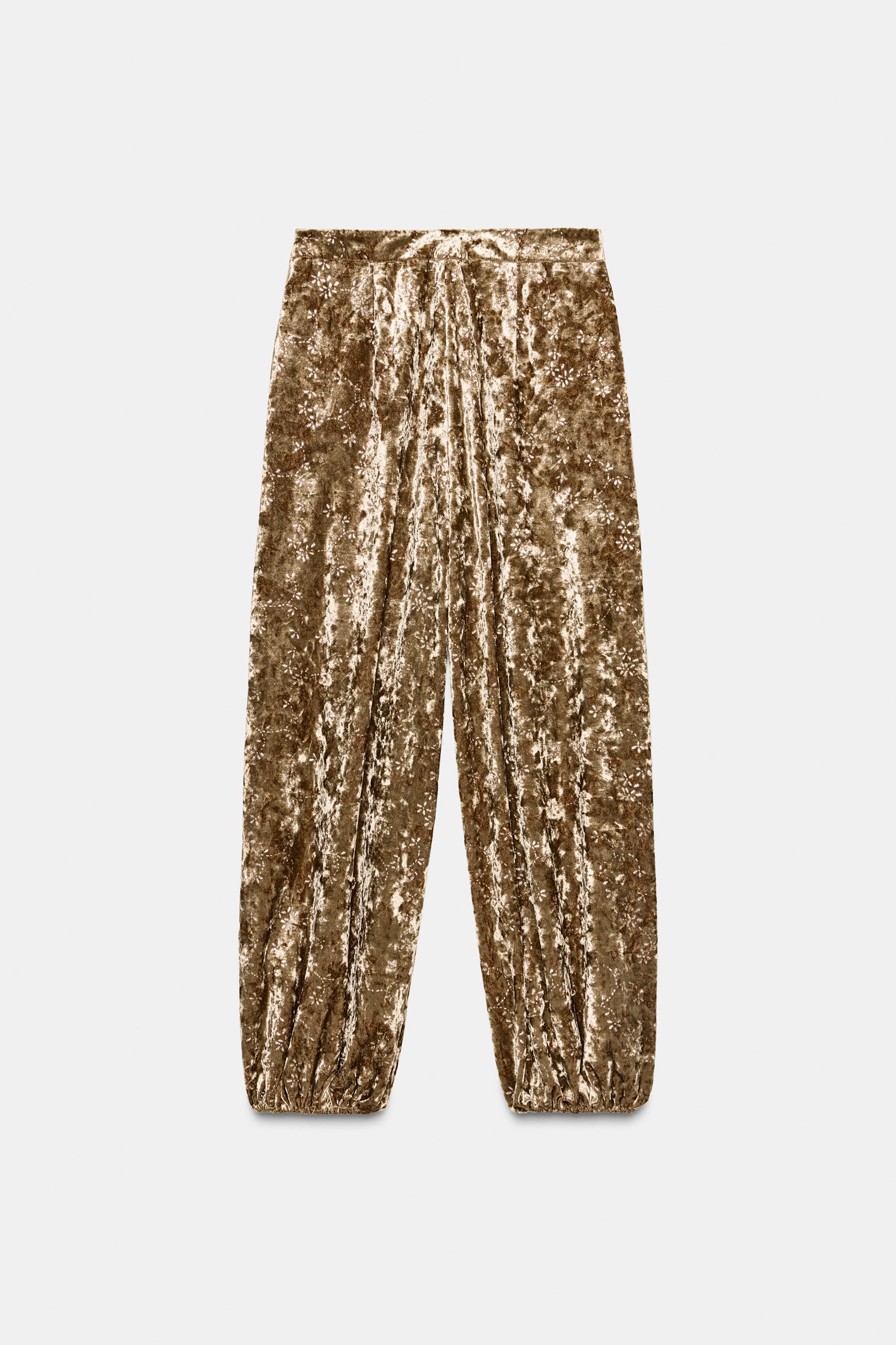 VELVET METALLIC THREAD BALLOON PANTS