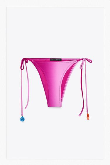 Zara FISH TIE BIKINI BOTTOMS - Pink