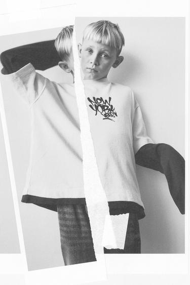 TEXTURED GRAFFITI T-SHIRT - Ecru by Zara