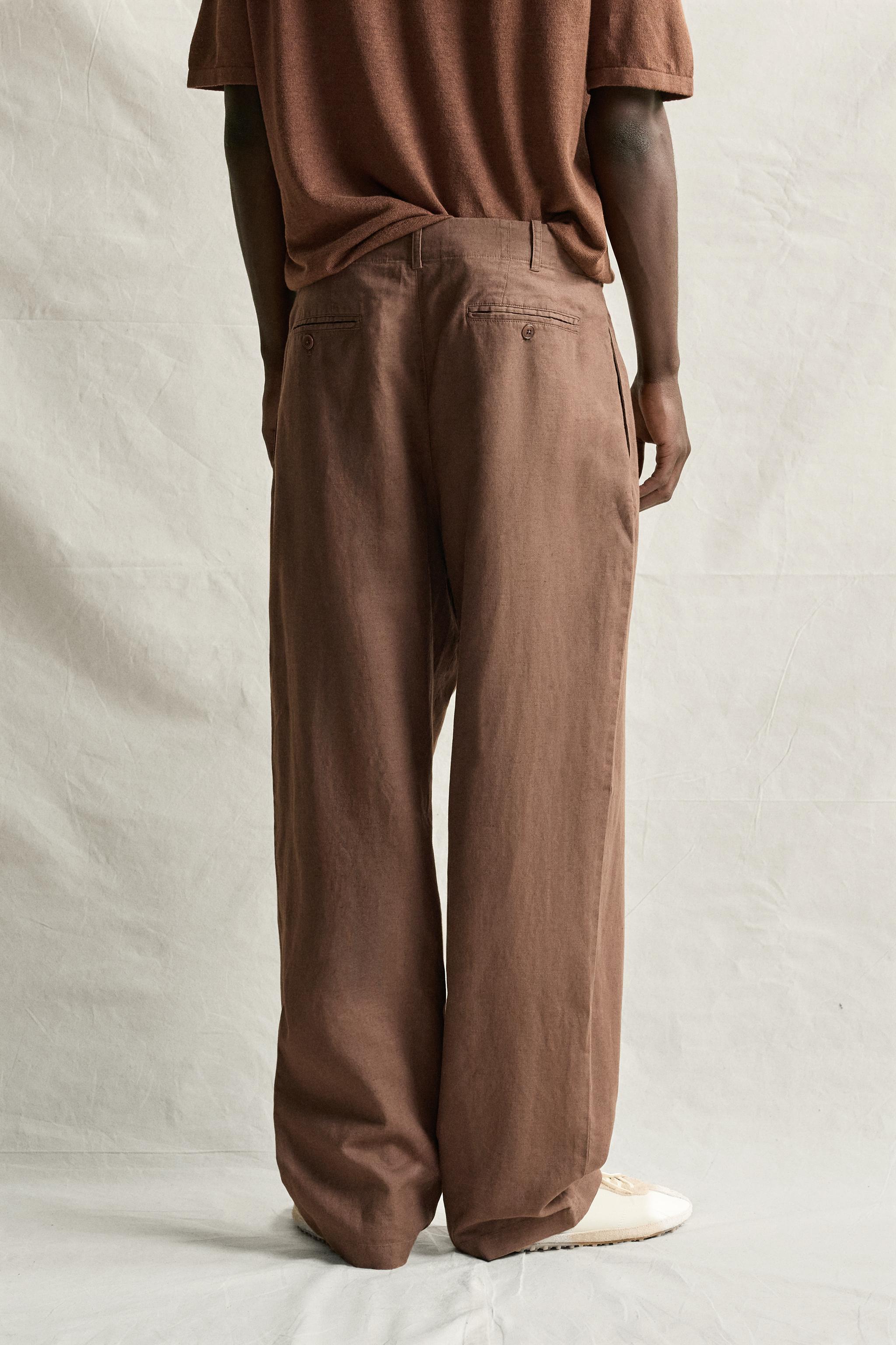 HEMP AND COTTON RELAXED FIT PANTS