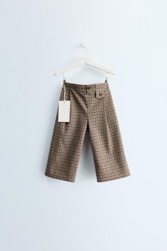 Zaras ZARA TIMELESS - RUTIG BYXA WIDE LEG - Brunrostad - Bild 0