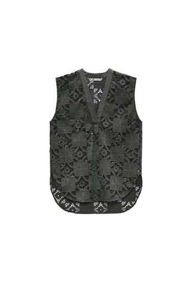 OPENWORK EMBROIDERED TOP