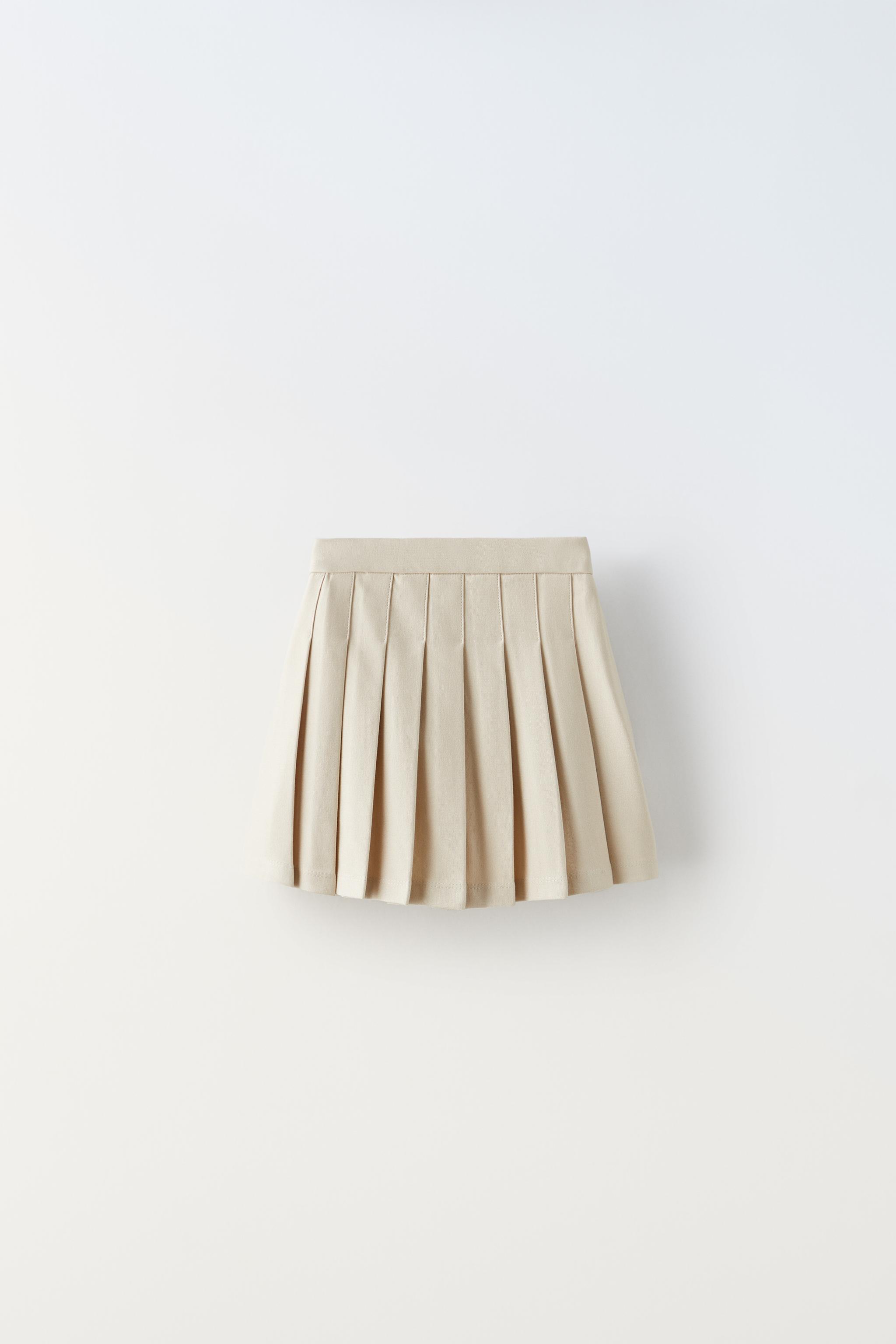 Beige pleated skirt clearance zara