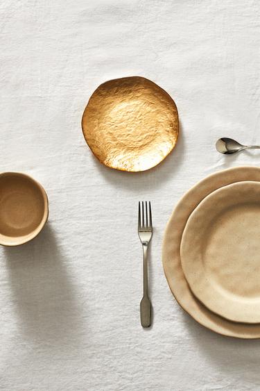 Zara GOLD GLASS SIDE PLATE - Gold
